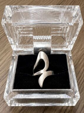 Abstract Sterling Silver Statement Ring - Sculptural Design | Size 7